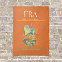 Thumbnail for Frankfurt Airport FRA - Canvas Framed - Orange