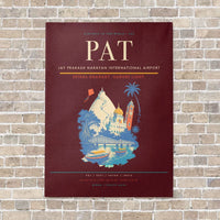 Thumbnail for Jay Prakash Narayan International Airport PAT vertical canvas print - no frame - dark red background