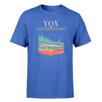 Thumbnail for Gander International Airport (YQX) T-Shirt single-side front print in Blue | gander-international-airport-yqx-double-side-t-shirt
