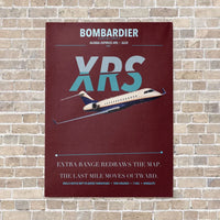 Thumbnail for Bombardier Global Express XRS vertical canvas print - no frame - dark red background