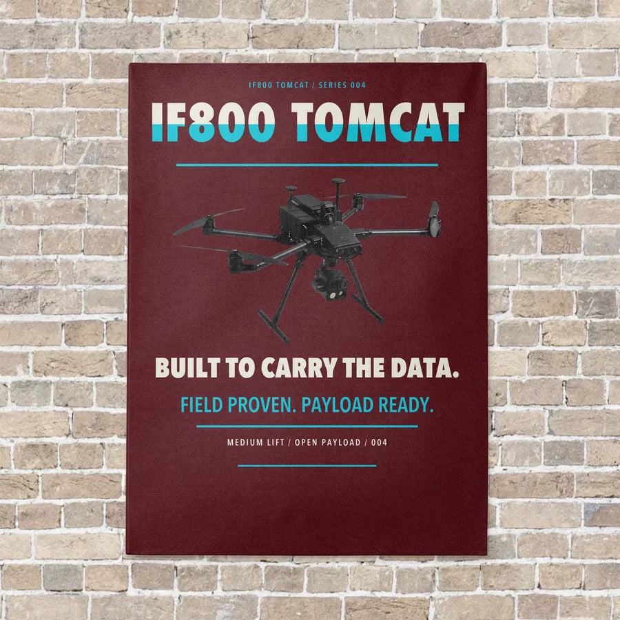 Inspired Flight IF800 Tomcat vertical canvas print - no frame - dark red background