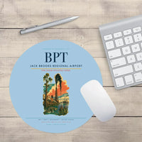 Thumbnail for Jack Brooks Regional Airport (BPT) design on light blue round mouse pad