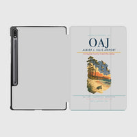 Thumbnail for Albert J. Ellis Airport (OAJ) design on light gray samsung tablet tablet case