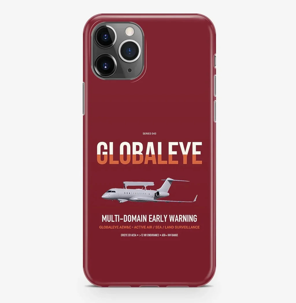 Saab GlobalEye design on dark red magsafe iphone case, for iPhone Pro Max