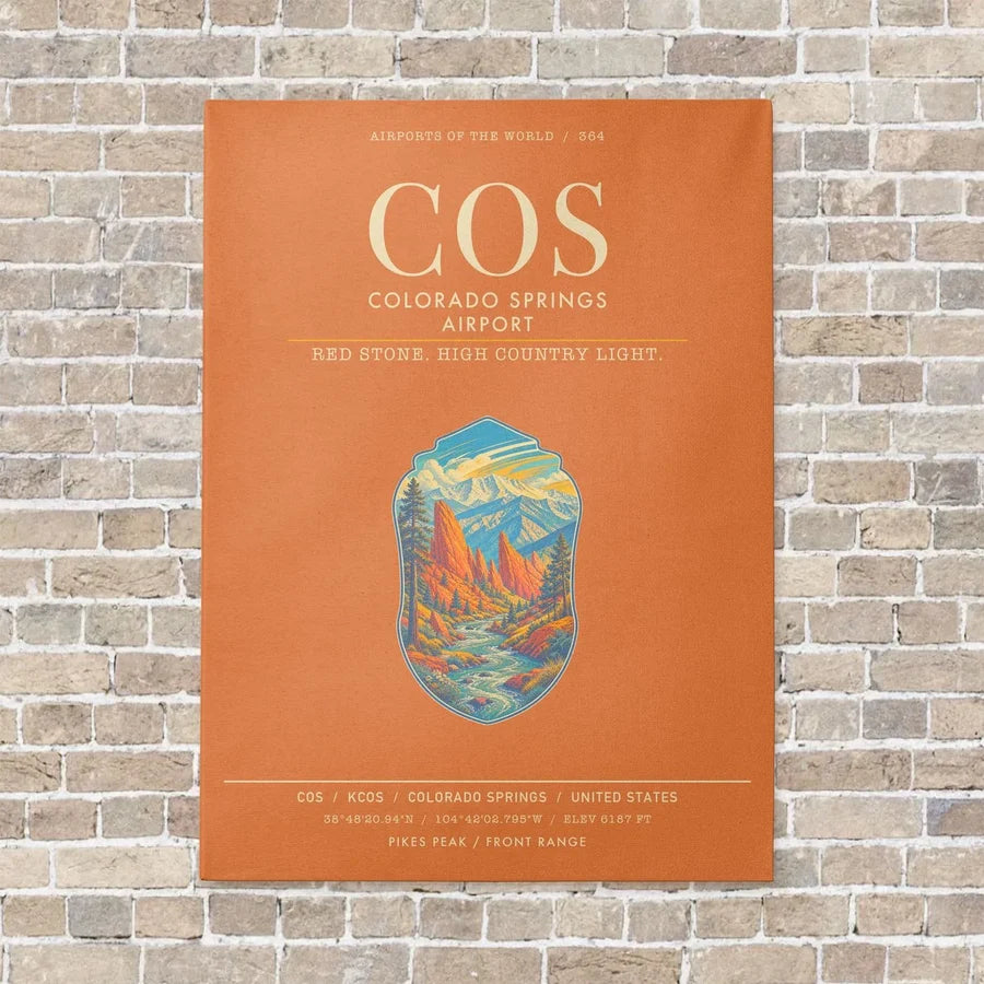Colorado Springs Airport COS - Canvas Framed - Orange