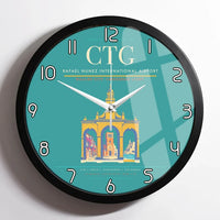Thumbnail for Rafael Nunez International Airport CTG Wall-Clock Framed - Turquoise