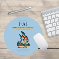 Thumbnail for Fairbanks International Airport (FAI) design on light blue round mouse pad