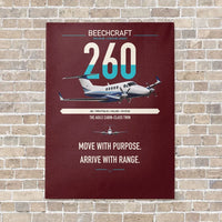 Thumbnail for Beechcraft King Air 260 vertical canvas print - no frame - dark red background