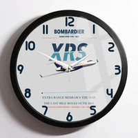 Thumbnail for Bombardier Global Express XRS design on light gray framed wall clock