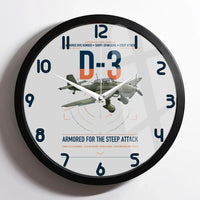 Thumbnail for Junkers Ju 87D-3 design on light gray framed wall clock