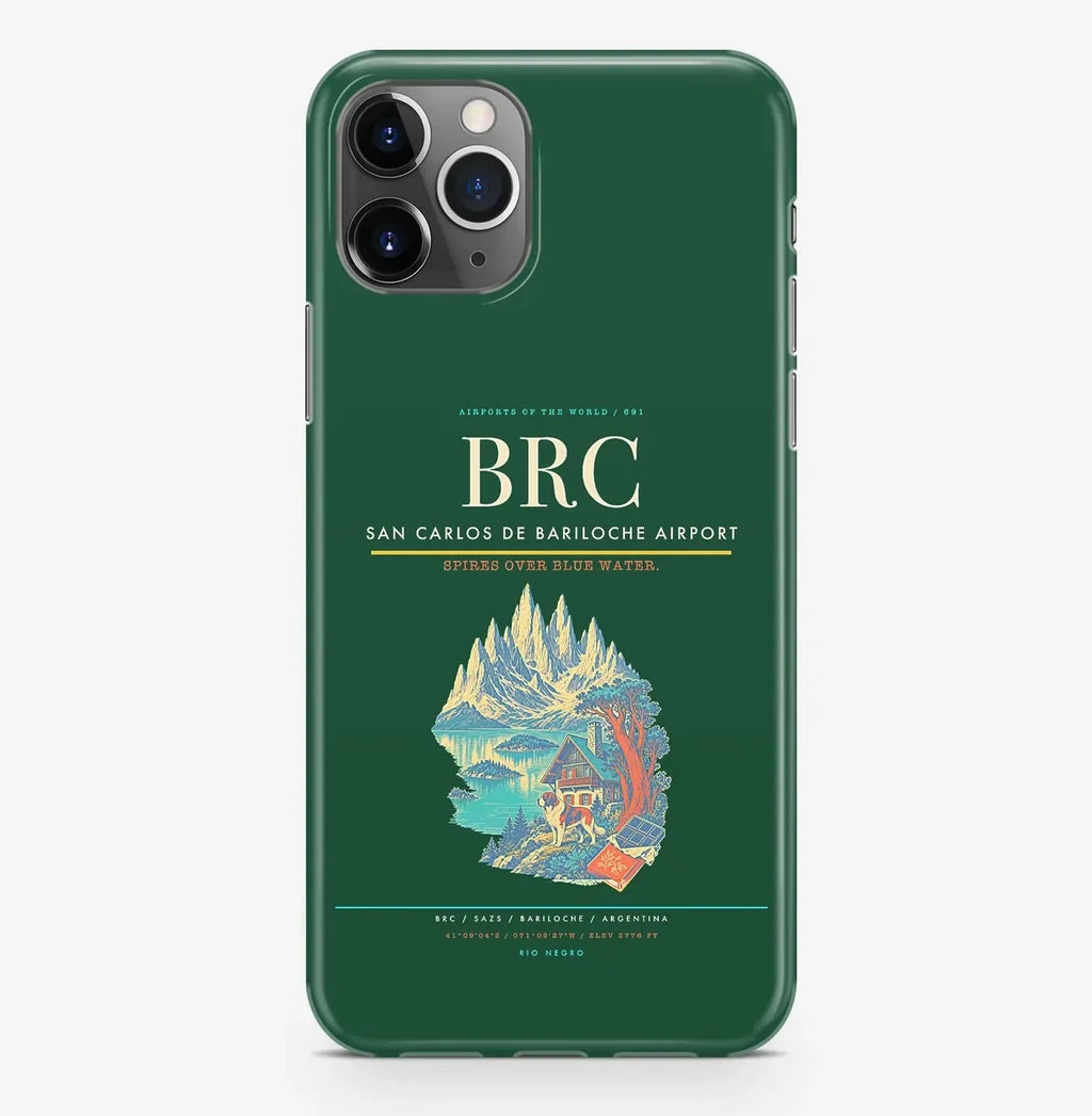 San Carlos de Bariloche Airport (BRC) design on dark green iPhone 16 Pro MagSafe case