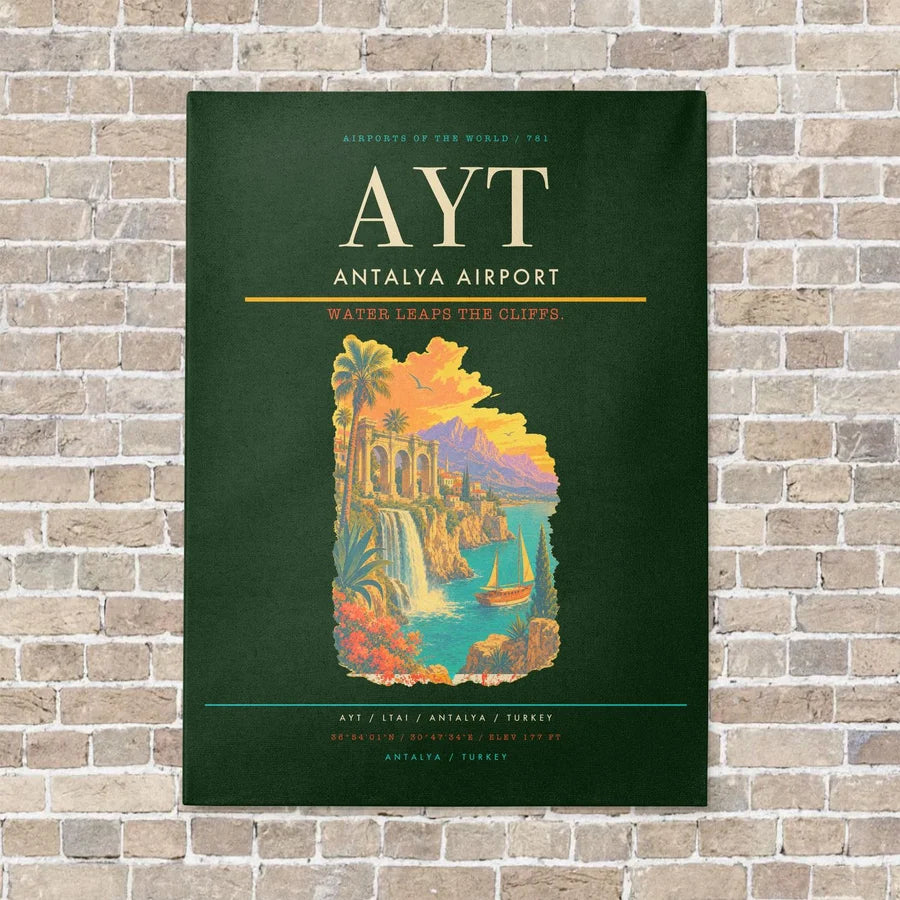 Antalya Airport AYT - Canvas No Frame - Dark Green