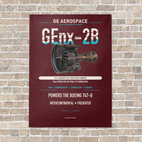 Thumbnail for GEnx-2B vertical canvas print - no frame - dark red background