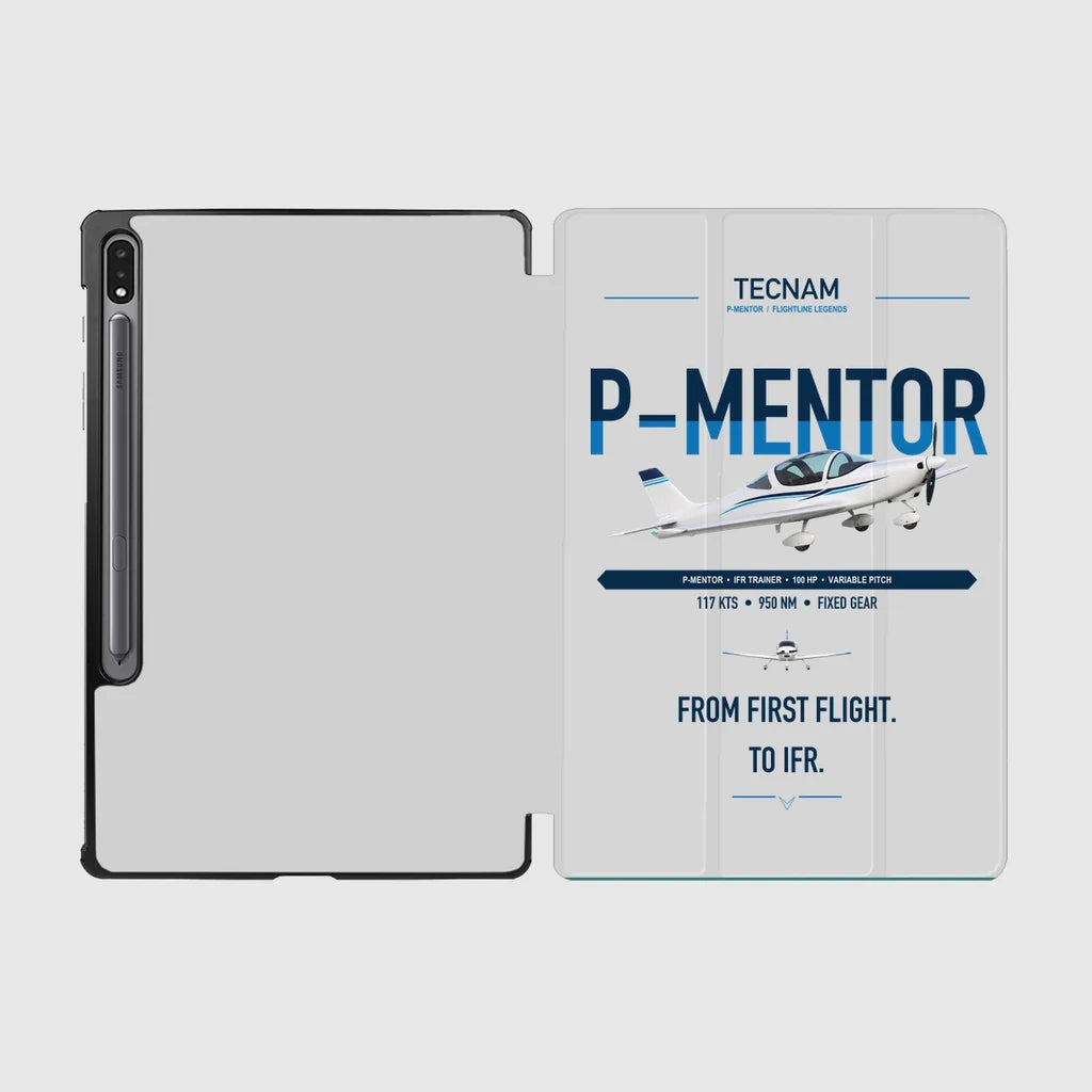 Tecnam P-Mentor design on light gray samsung tablet tablet case