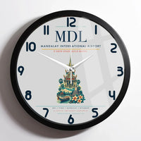 Thumbnail for Mandalay International Airport (MDL) design on light gray framed wall clock