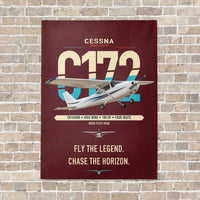 Thumbnail for Cessna 172 Skyhawk vertical canvas print - no frame - dark red background