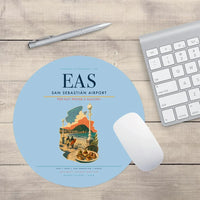Thumbnail for San Sebastián Airport (EAS) design on light blue round mouse pad
