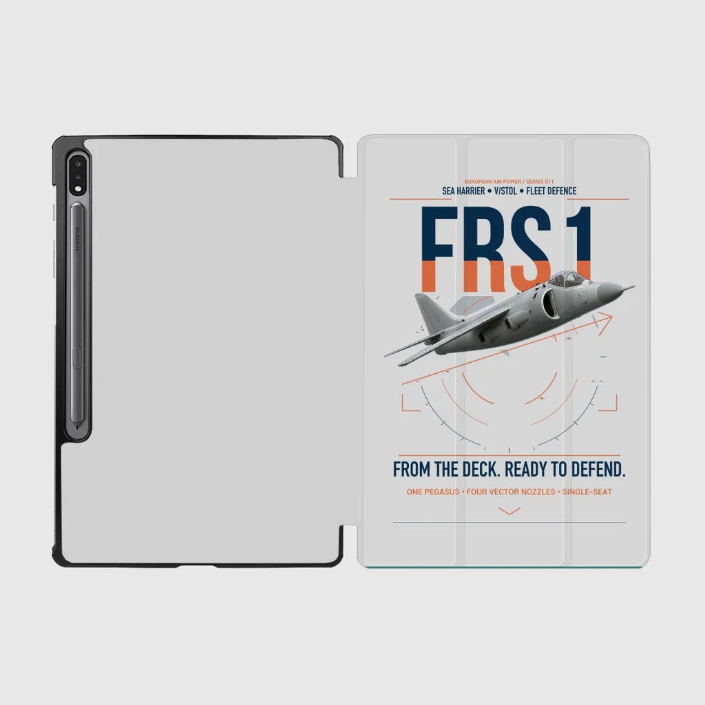 British Aerospace Sea Harrier FRS.1 design on light gray samsung tablet tablet case