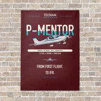Thumbnail for Tecnam P-Mentor vertical canvas print - no frame - dark red background