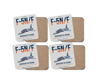 Thumbnail for F-5N F Adversary design on light gray 4 pieces set coaster