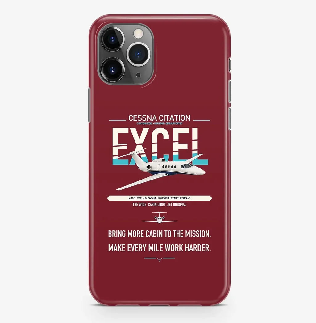 Cessna Citation Excel design on dark red magsafe iphone case, for iPhone Pro Max