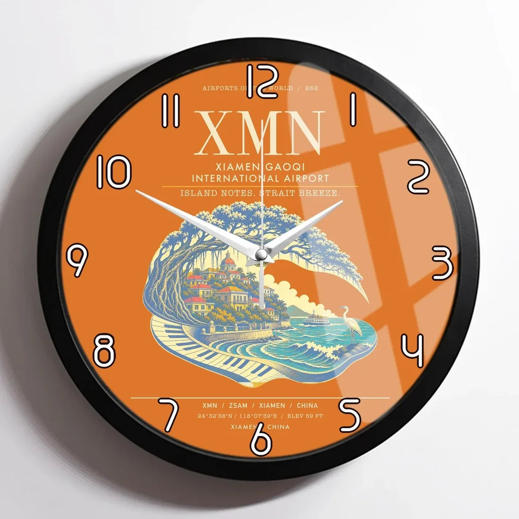 Xiamen Gaoqi International Airport XMN Wall-Clock Framed - Orange