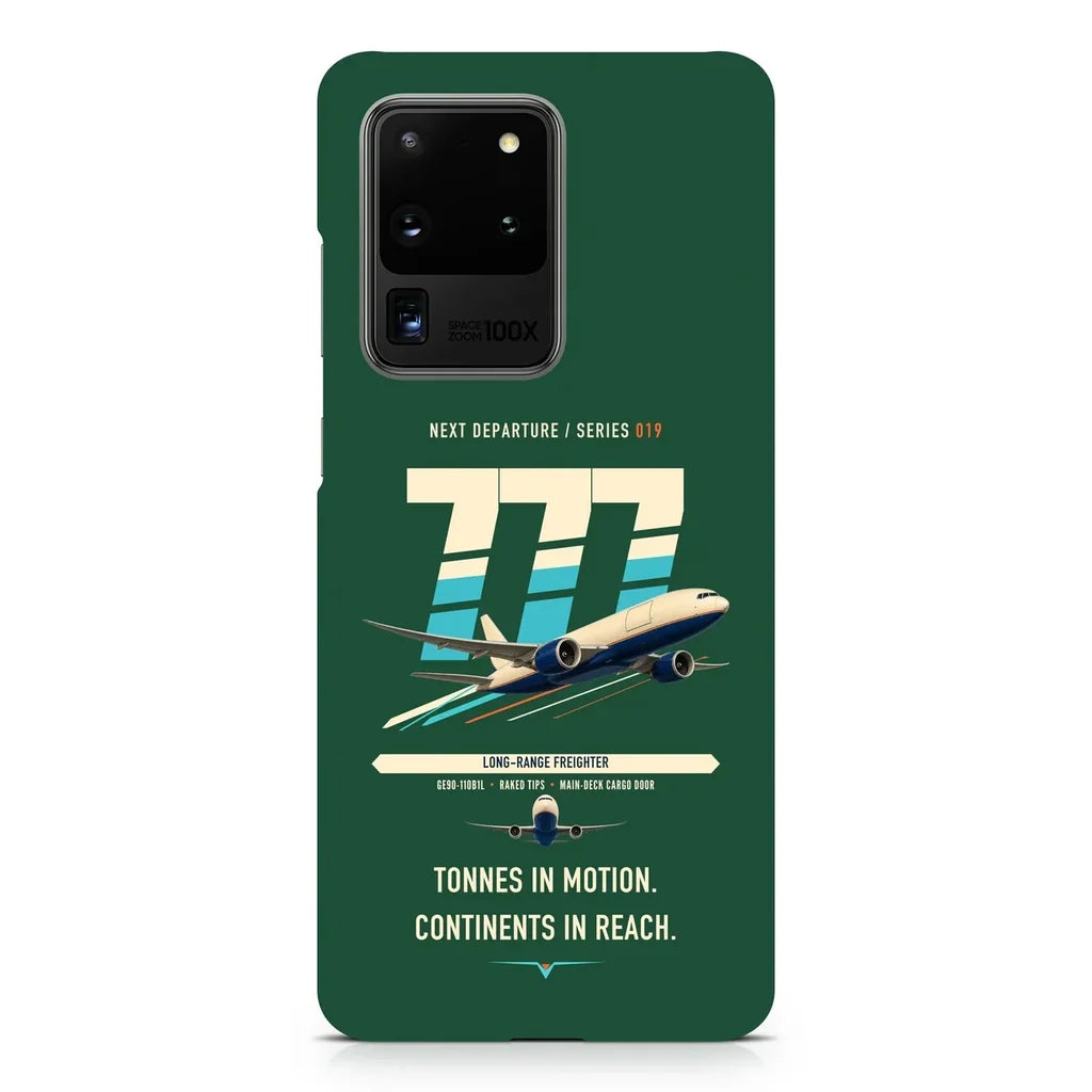 Boeing 777F design on samsung case - dark green
