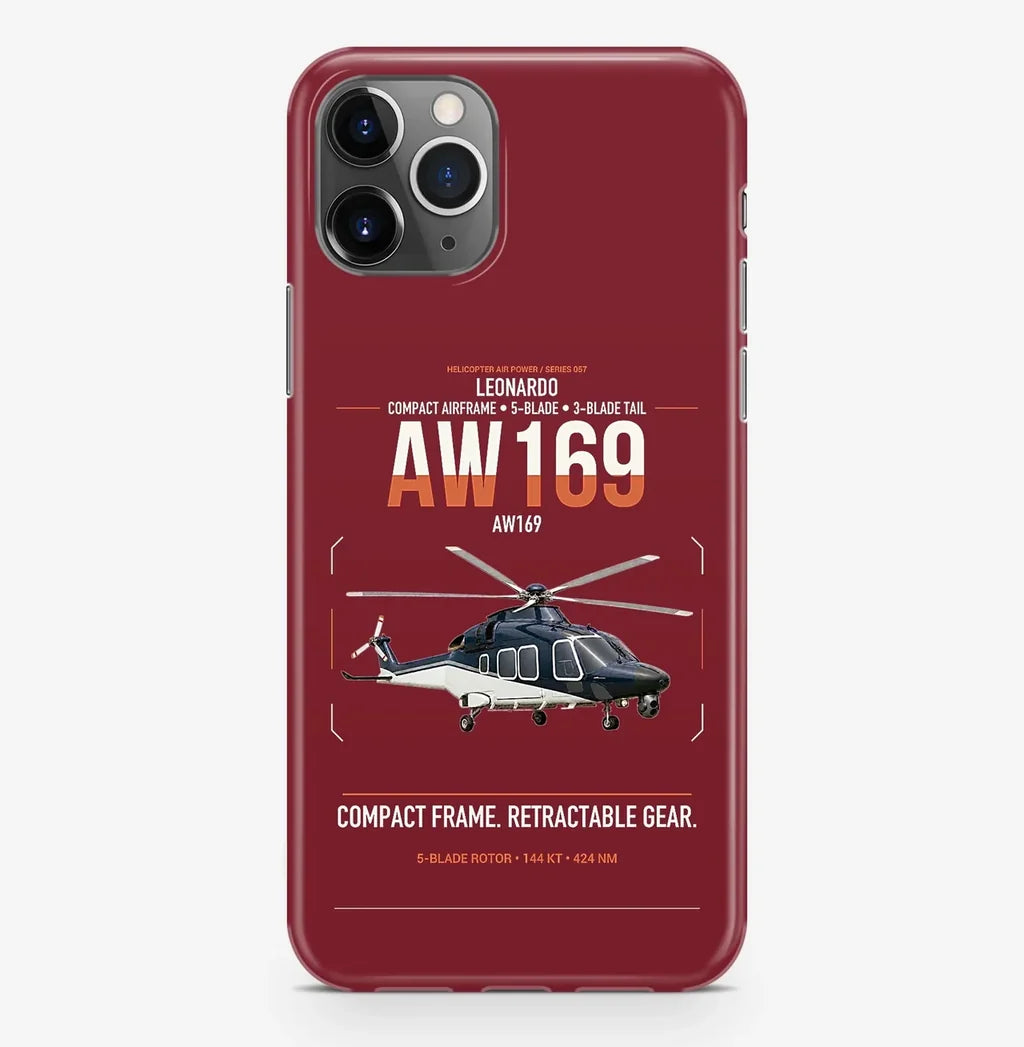 Leonardo AW169 design on dark red magsafe iphone case, for iPhone Pro Max