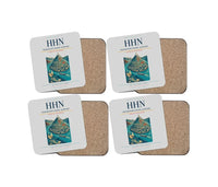Thumbnail for Frankfurt-Hahn Airport (HHN) design on light gray 4 pieces set coaster