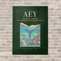 Thumbnail for Akureyri Airport AEY - Canvas No Frame - Dark Green