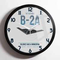 Thumbnail for B-2A Spirit design on light gray framed wall clock