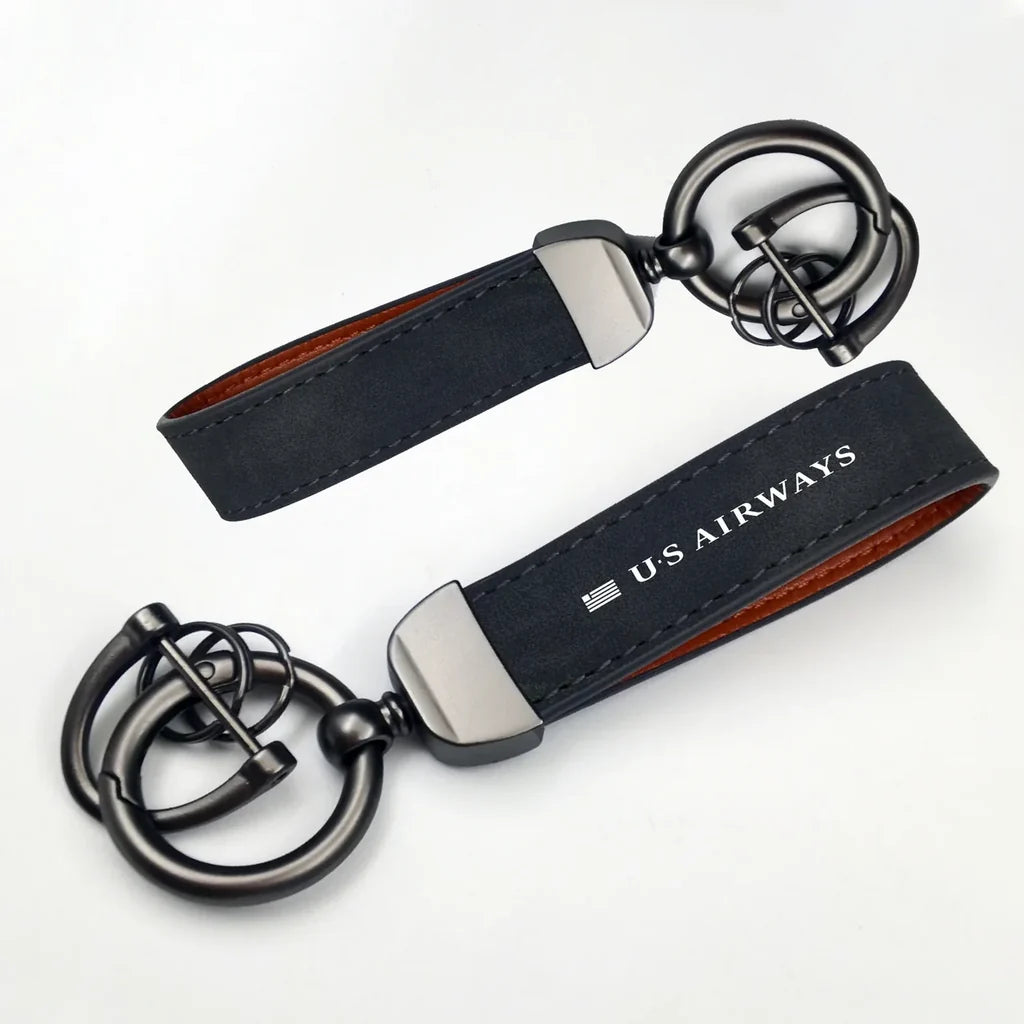 US Airways Horseshoe Buckle key chain in black