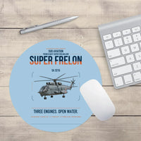 Thumbnail for Sud Aviation SA 321G Super Frelon design on light blue round mouse pad