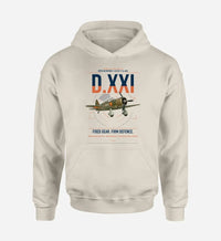 Thumbnail for Fokker D.XXI — Dutch LVA aircraft 221 design on khaki double-side hoodie, single-side print