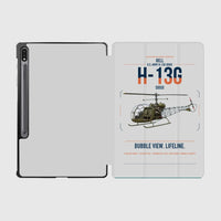 Thumbnail for Bell H-13G Sioux design on light gray samsung tablet tablet case