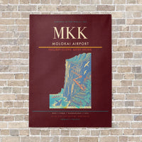 Thumbnail for Molokai Airport MKK vertical canvas print - no frame - dark red background