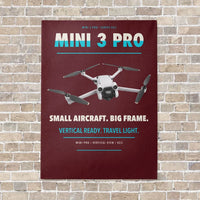 Thumbnail for DJI Mini 3 Pro vertical canvas print - no frame - dark red background