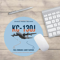 Thumbnail for KC-130J SUPER HERCULES design on light blue round mouse pad