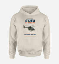 Thumbnail for Airbus Helicopters H145M LUH SOF design on khaki double-side hoodie, single-side print