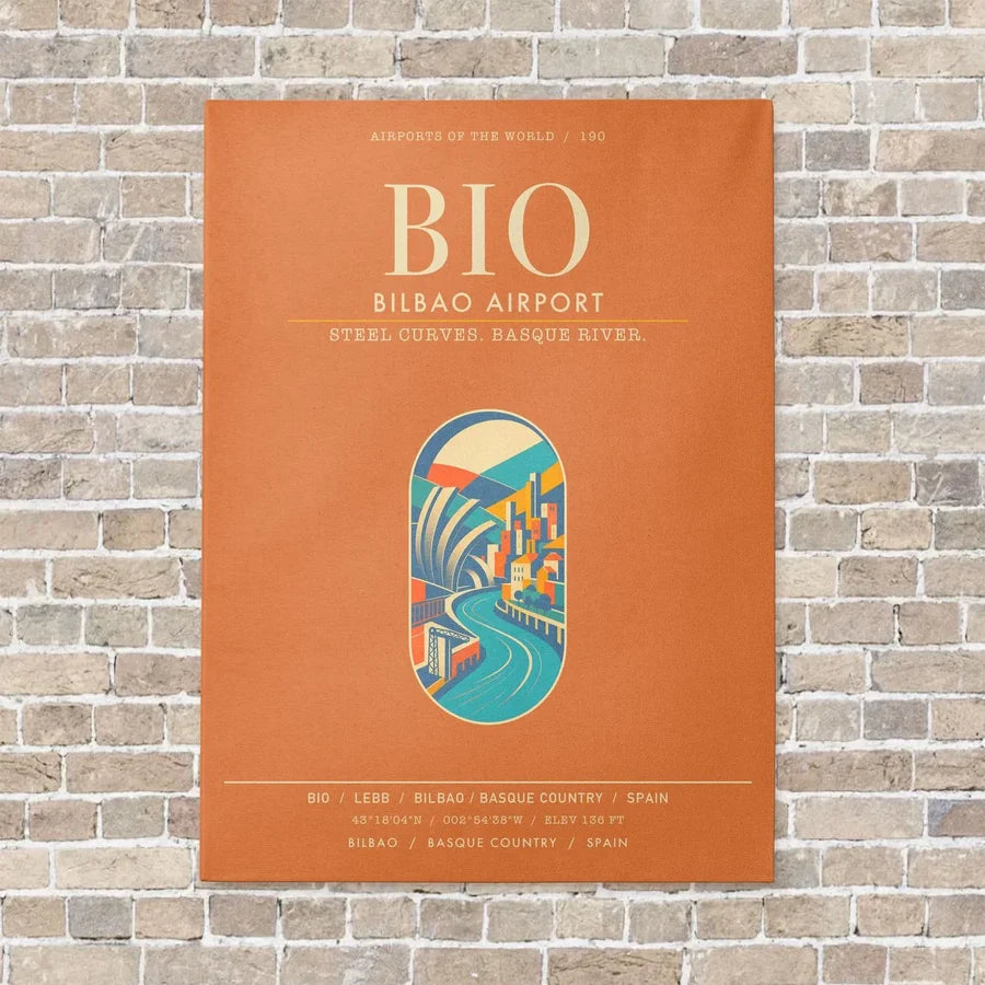 Bilbao Airport BIO - Canvas Framed - Orange