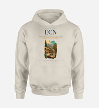 Thumbnail for Ercan International Airport (ECN) design on khaki hoodie single-side print