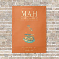 Thumbnail for Menorca Airport MAH - Canvas Framed - Orange