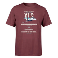 Thumbnail for Cessna Citation XLS design on dark red double-side t-shirt, single-side print