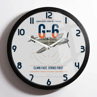 Thumbnail for Messerschmitt Bf 109G-6 design on light gray framed wall clock