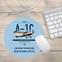 Thumbnail for Aviat Husky A-1C-180 design on light blue round mouse pad