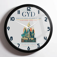 Thumbnail for Heydar Aliyev International Airport (GYD) design on light gray framed wall clock