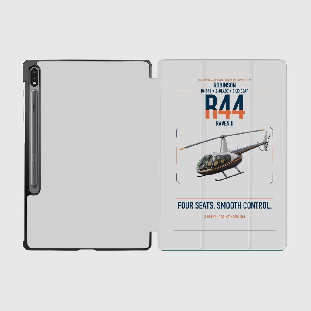 Robinson R44 Raven II design on light gray samsung tablet tablet case