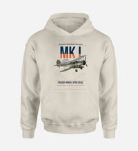 Thumbnail for Fairey Swordfish Mk I design on khaki double-side hoodie, single-side print