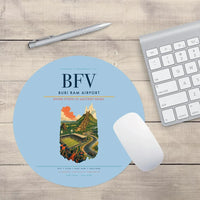 Thumbnail for Buri Ram Airport (BFV) design on light blue round mouse pad