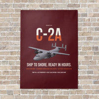 Thumbnail for C-2A Greyhound vertical canvas print - no frame - dark red background